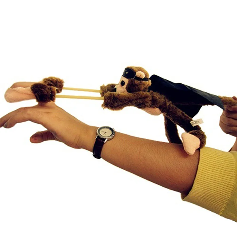 

25cm New Funny Paw Toys Lovely Novelty Flying Monkey Screaming Slingshot Plush Toys Kids Gift -17 BM88