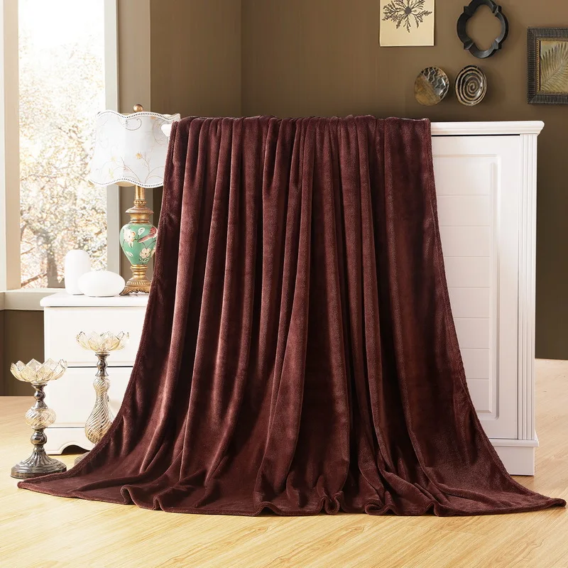 

CAMMITEVER Soft Flannel Plain Bedspread Blanket Throws Fleece Blanket For Sofa/Bed/Car/Office