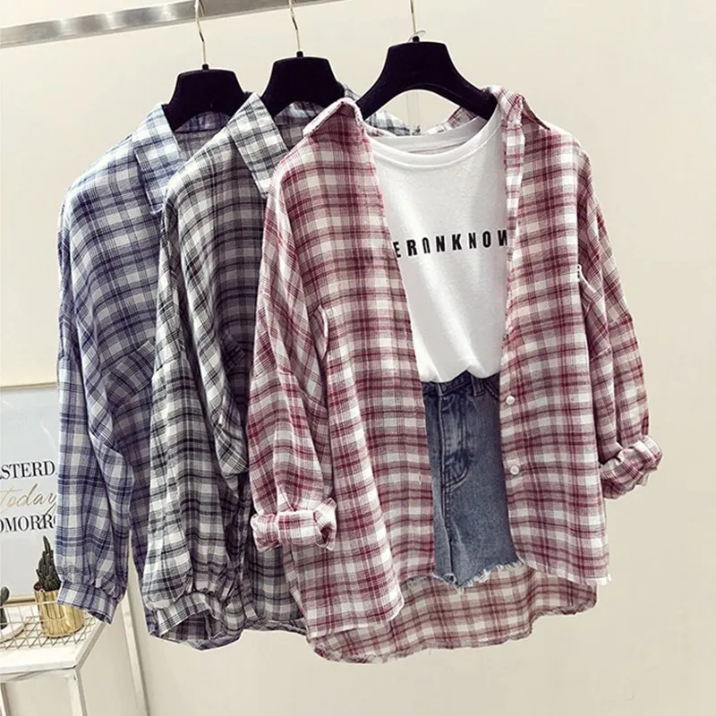 Новая Корейская женская рубашка Harajuku BF осенняя версия свободная с длинным