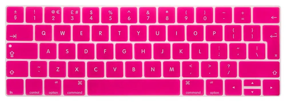 Новая силиконовая защитная пленка наклейки на клавиатуру для MacBook с сенсорной панелью 13 15 дюймов A1706 A1707 A1989 EU английская версия - Цвет: Rose red