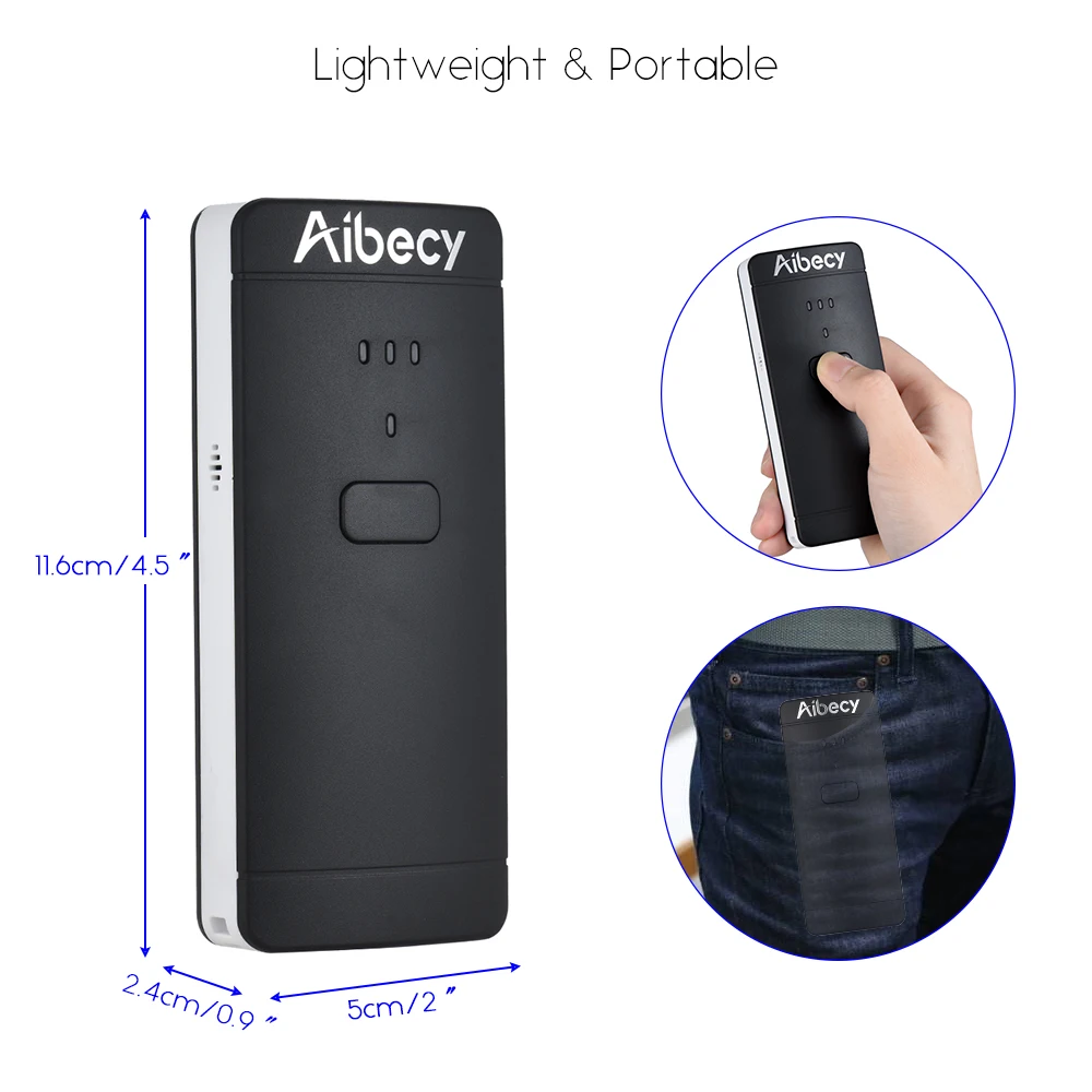 Портативный беспроводной USB сканер штрих кода Aibecy 1D 2D считыватель QR PDF417 130000