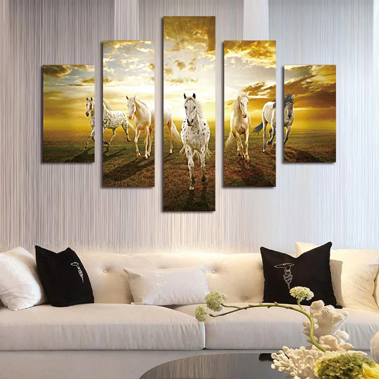 

FIVE PC NO FRAME The pale horses Oil Painting Printed Oil Painting On Canvas Oil Painting for Home Decor Wall Decor