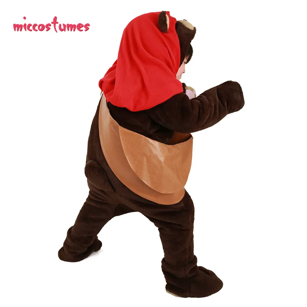 Детский костюм медведя Ewok талисман с шарфом цельный на Хэллоуин |