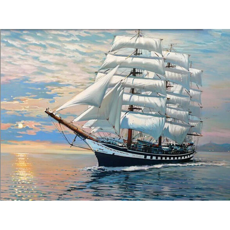 Artsailing картины по номерам на холсте корабль на море краска по номерам Акриловая Краска Раскраска по номерам на холсте плакат