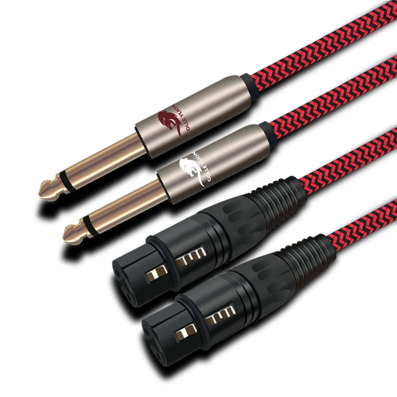

Audio Cable TRS 1/4" Jack 2 6.5mm to 2 XLR Female 3 Pin for Amplifier Mixer Console Dual XLR to Dual 6.35mm Cable 1M 2M 3M 5M