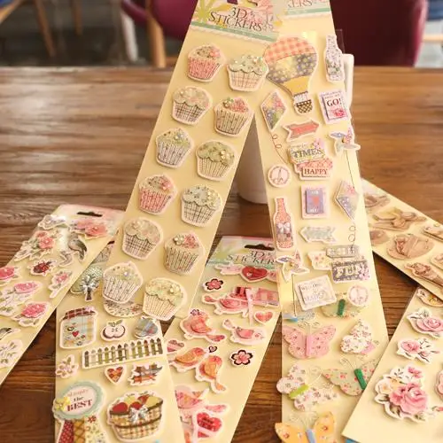 

Eno 3D наклейки на открытки, бумажные наклейки для скрапбукинга, винтажные наклейки ручной работы