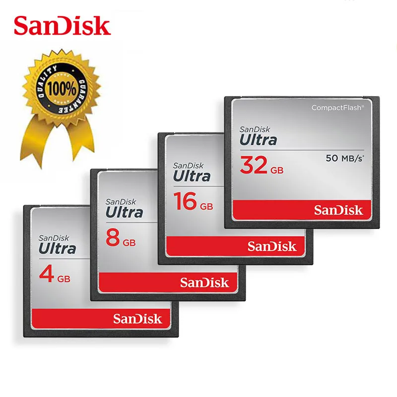Оригинальная ультракомпактная флэш Карта Sandisk 8 ГБ 16 32 CF карта памяти до 50 Мб/с 4K Full