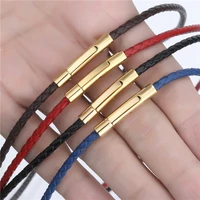 3mm leather necklaces for men women blackredbluebrown choker braided genuine leather necklace cord steel magnetic clasp