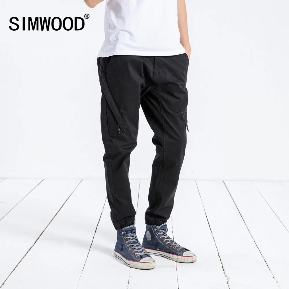 SIMWOOD Новинка 2019 г. весна штаны карго для мужчин модные ботильоны длина брюки