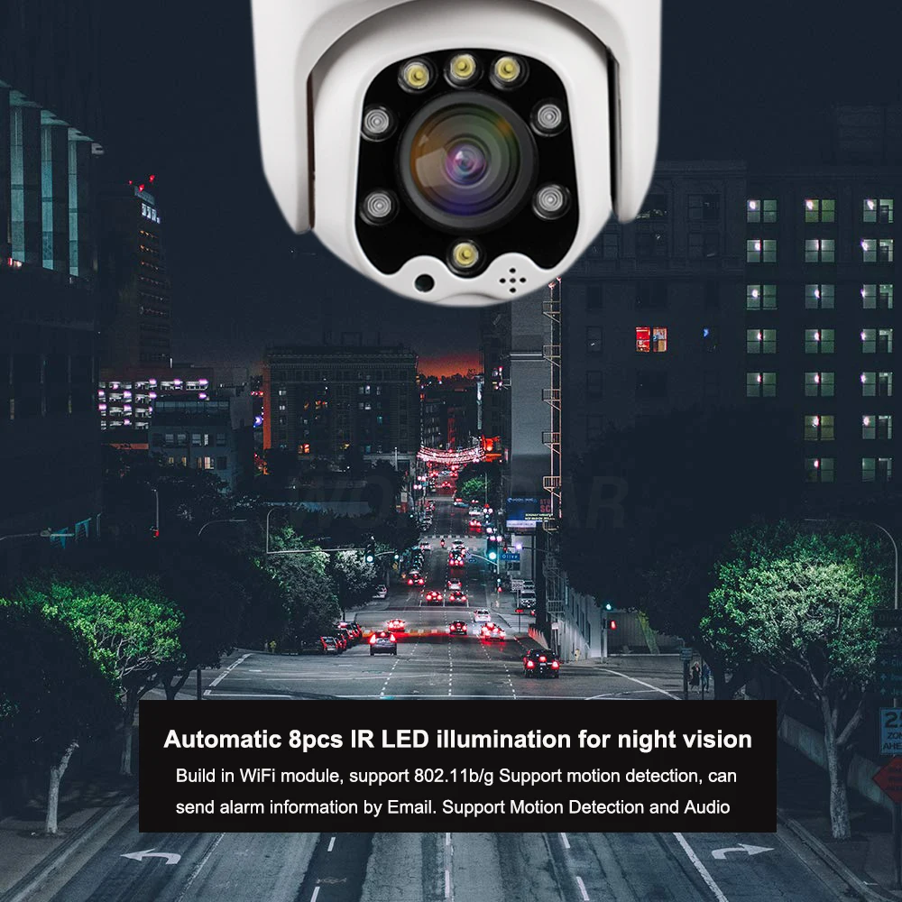 Wonsdar Wi Fi IP камера 1080P HD 5X оптический зум PTZ скоростная купольная беспроводная