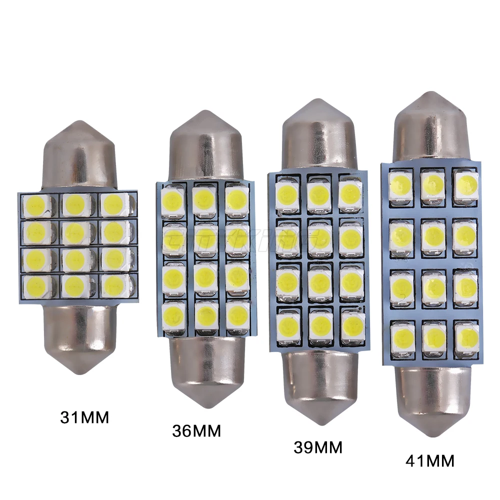 Бесплатная доставка 10 шт./лот гирлянда светодиодная 12SMD 3528/1210 31 мм 36 39 41