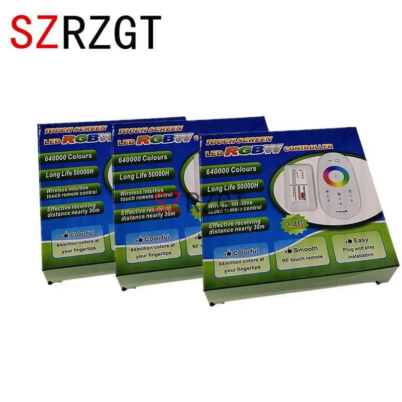 2 4G RGB светодиодный Управление 3 Каналы 18A DC12 24V сенсорный Экран дистанционного для