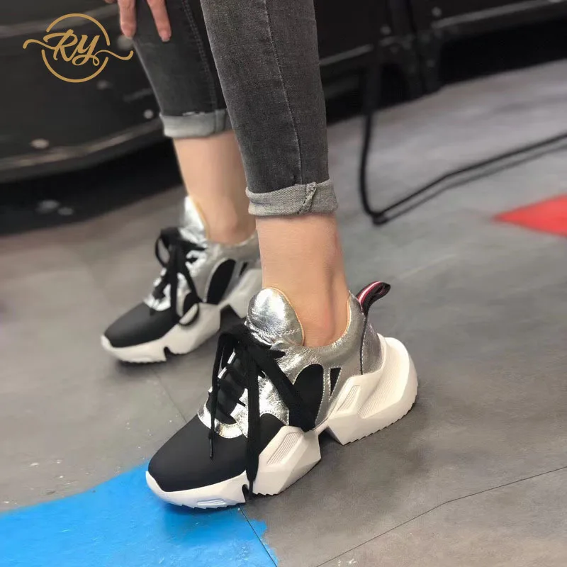 Женские кроссовки RY RELAA 2018 роскошные брендовые кожаные женские туфли роскошная