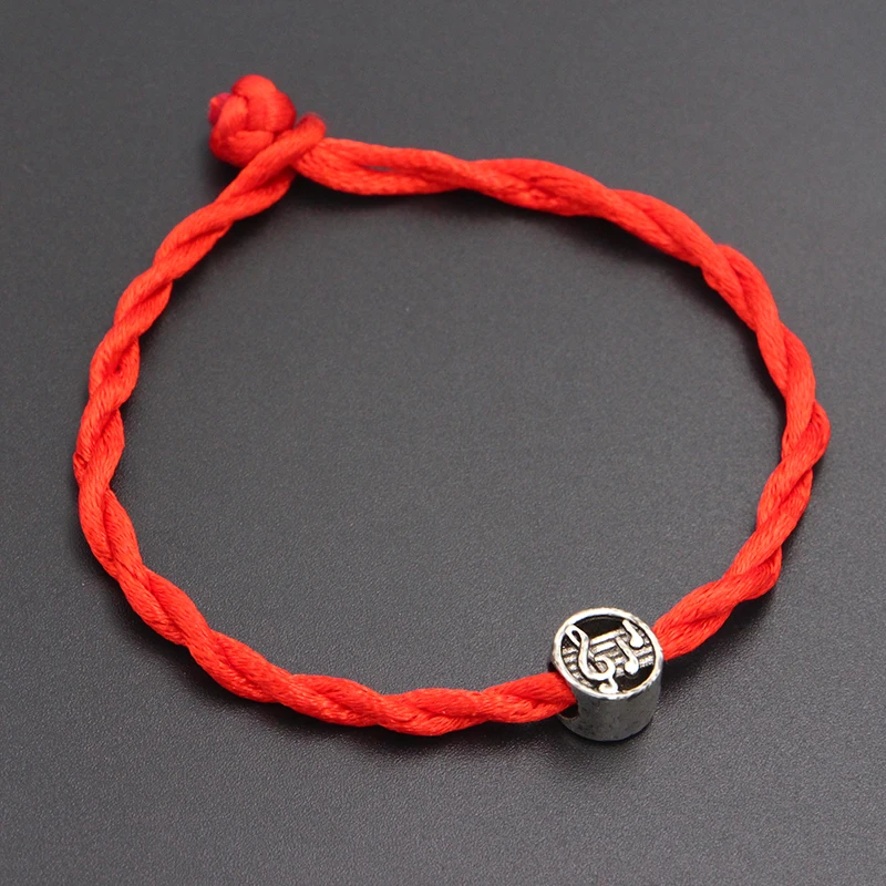 Новинка 2020 милые бусины для нот 4 мм браслет с красной нитью Lucky Red ручной работы