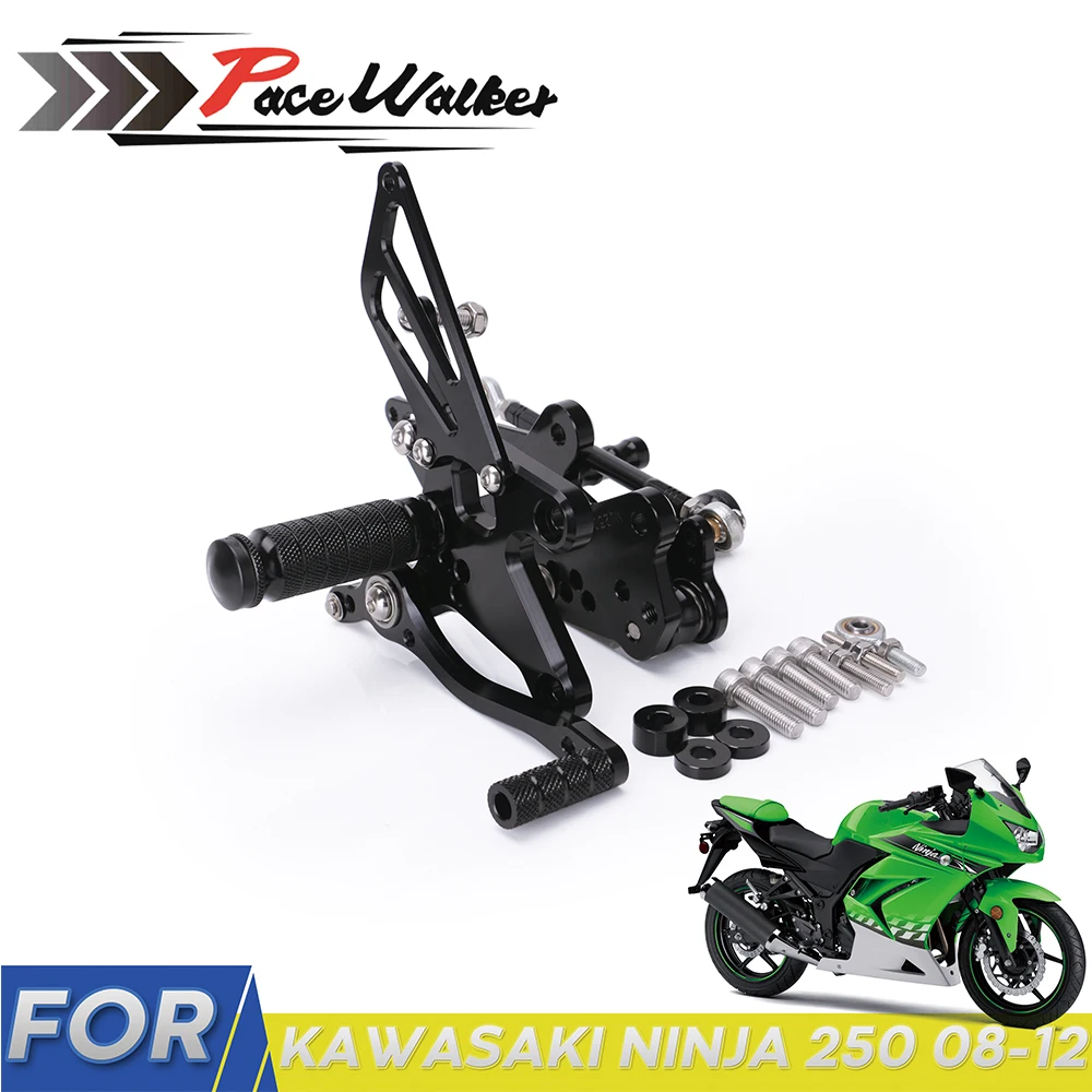Для KAWASAKI NINJA 250 EXC250 CNC Алюминиевые Регулируемые подножки для мотоцикла задний