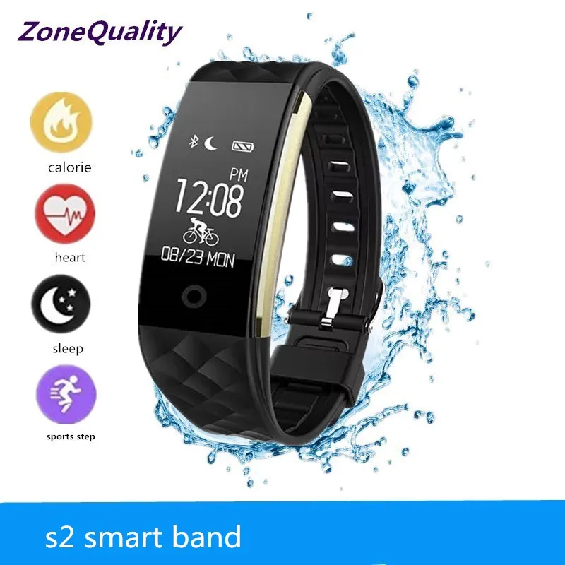 Zonequality s2 Смарт браслет для IOS и Android Фитнес PK Xiaomi Mi Band 2 монитор сердечного