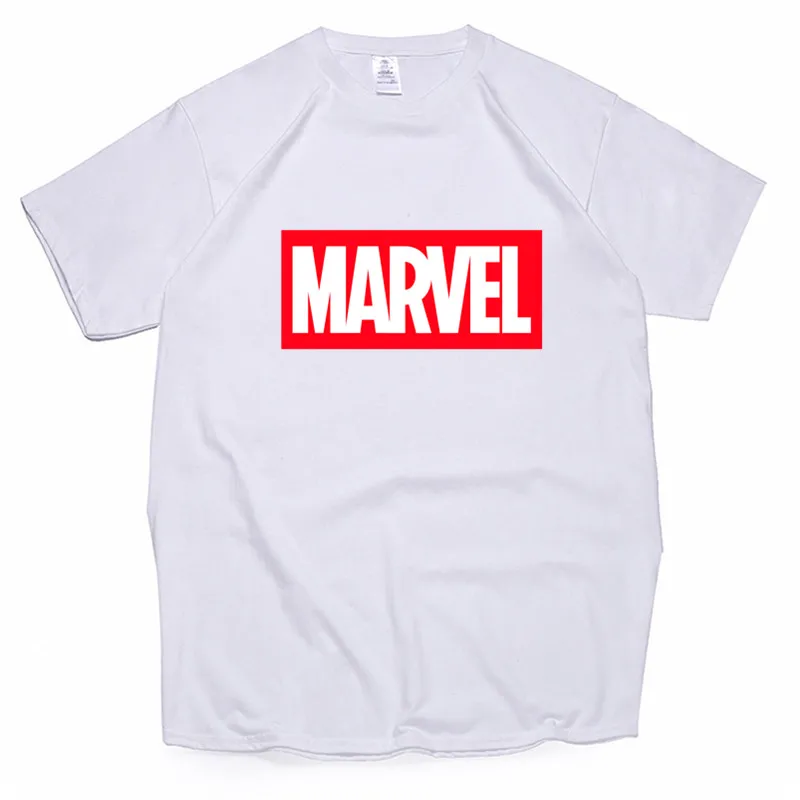 Мужские футболки из хлопка с забавным принтом Marvel унисекс 2019 Лето 100% хлопок Harajuku