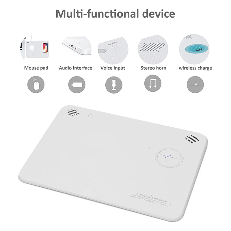 Креативный 4 в 1 Bluetooth динамик беспроводной зарядный коврик для мыши Qi мобильный телефон зарядное устройство 3000 мАч Мощность для геймера дома и офиса