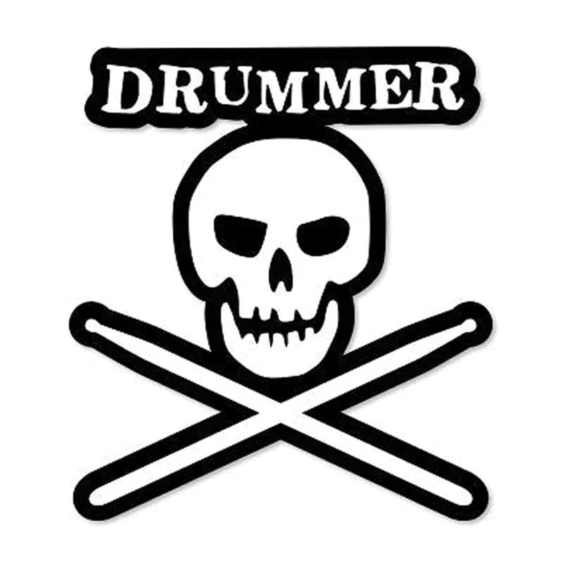 

14.5X16CM DRUMMER Skull Cool Drums Funny Car-styling Motorcycle Car Sticker S8-0693