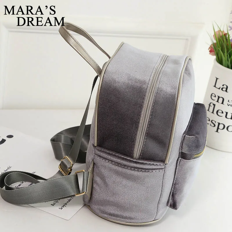 Женские бархатные рюкзаки Mara's Dream Mochila Женский мини маленький черный рюкзак