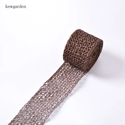 Кофе Kewgarden 1," 38 мм пустотелая плетеная Цветочная лента DIY бант для волос аксессуары атласные ленты вручную изготовленная лента тканевая лента для упаковки 3 метра - Цвет: Кофе