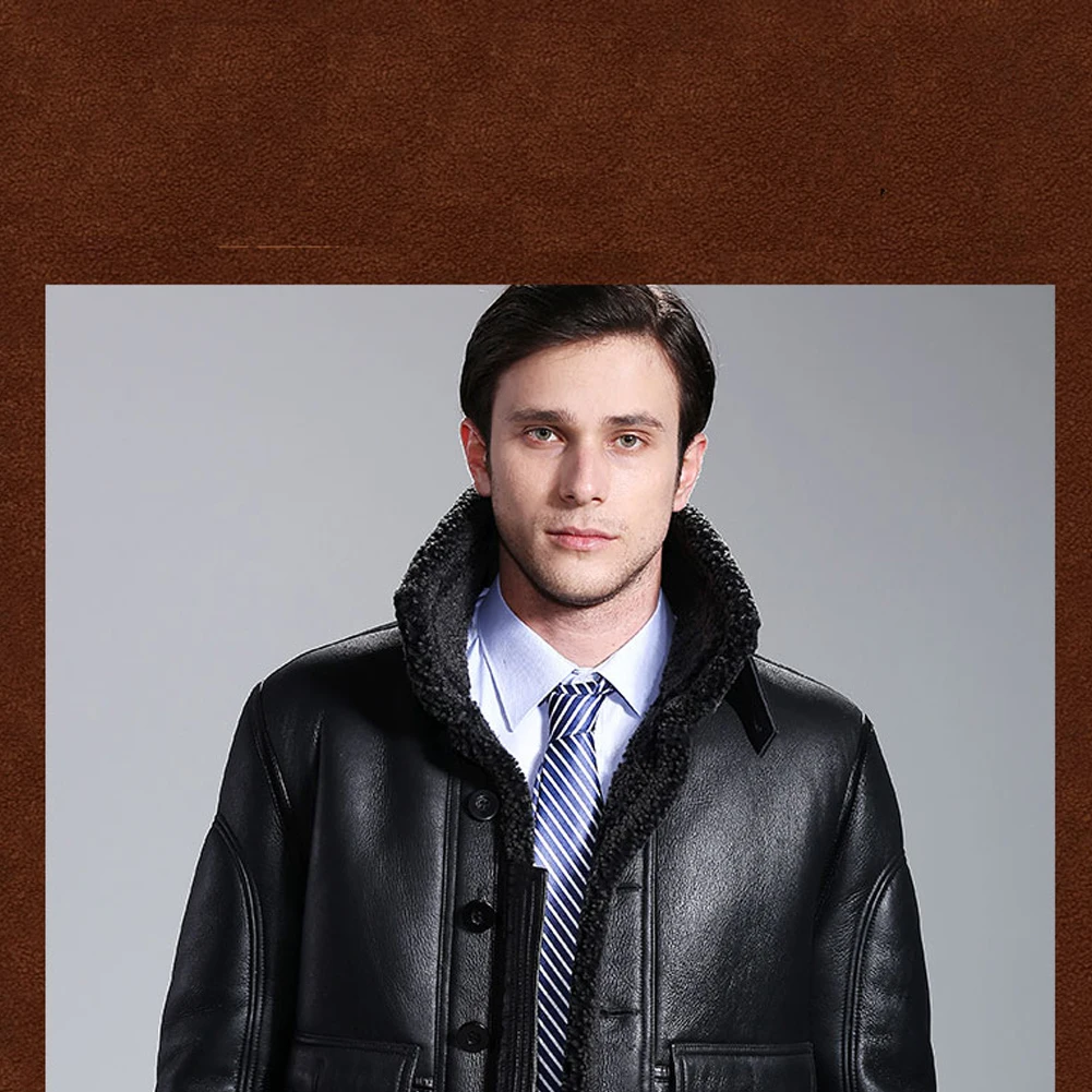 Мужская куртка B3 Flight Shearling зимняя теплая мужское короткое пальто|Мужские кожаные
