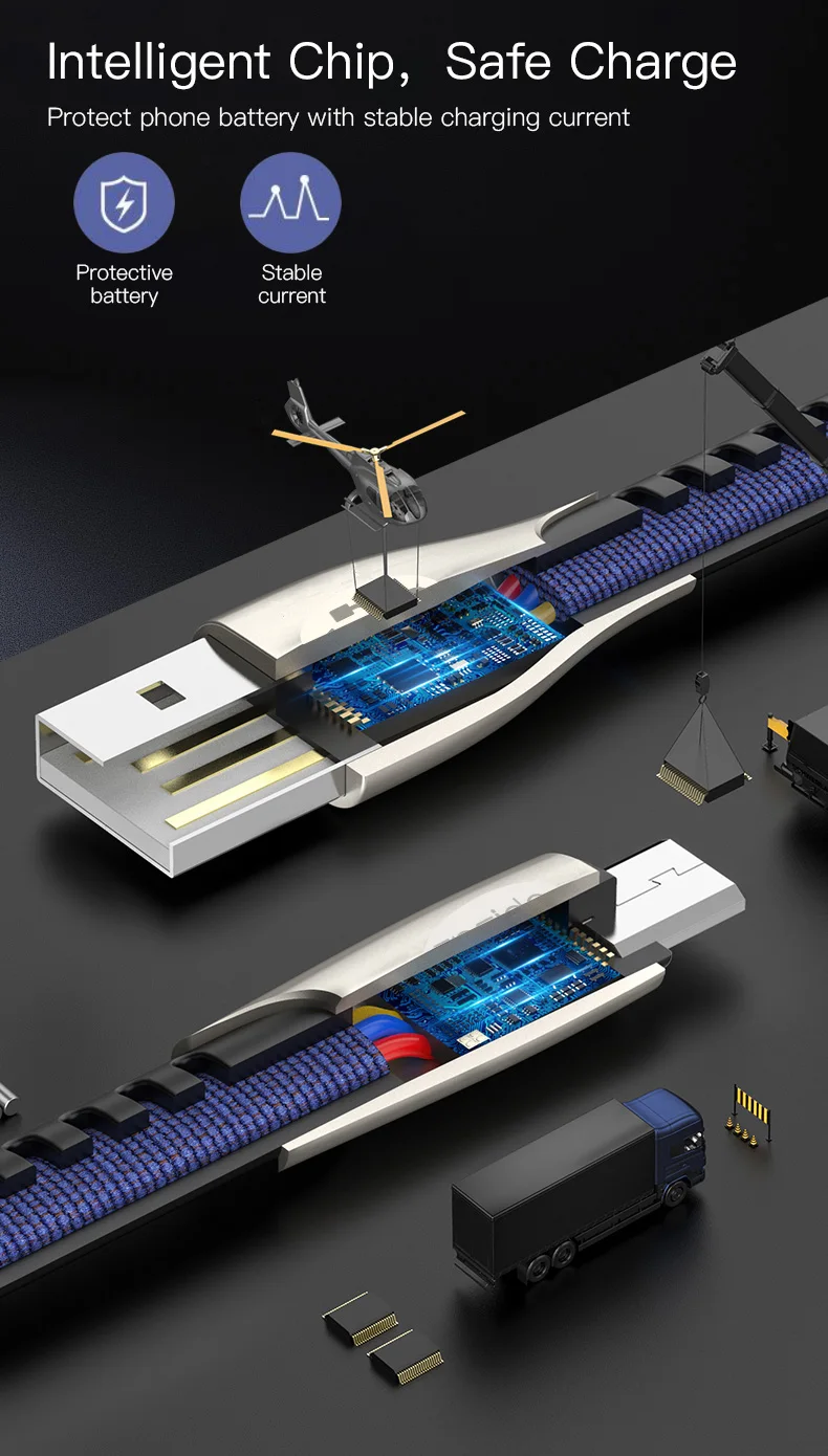 Yesido CA24 кабель Micro USB из цинкового сплава для быстрой зарядки USB кабель для передачи данных для samsung huawei Android Phone Tablet Micro USB кабели