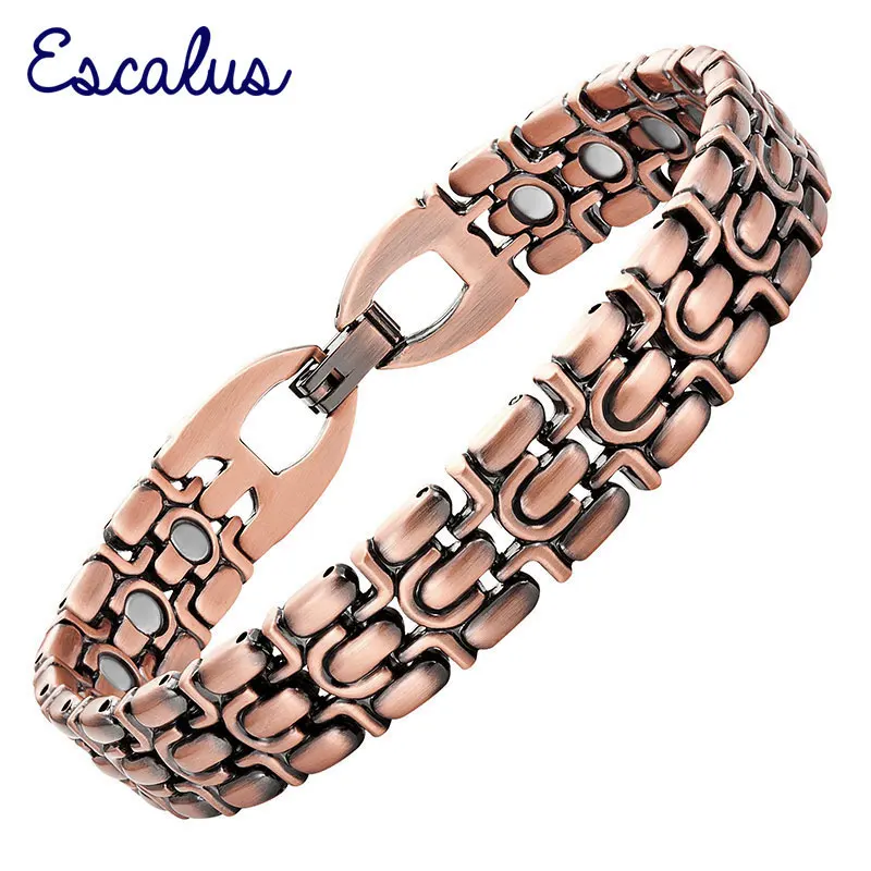 

Escalus Men 21pcs Magnets Bracelet Gift Jewelry Copper Plating Magnetic Healing Magnetic Health Bangle Wristband Charm