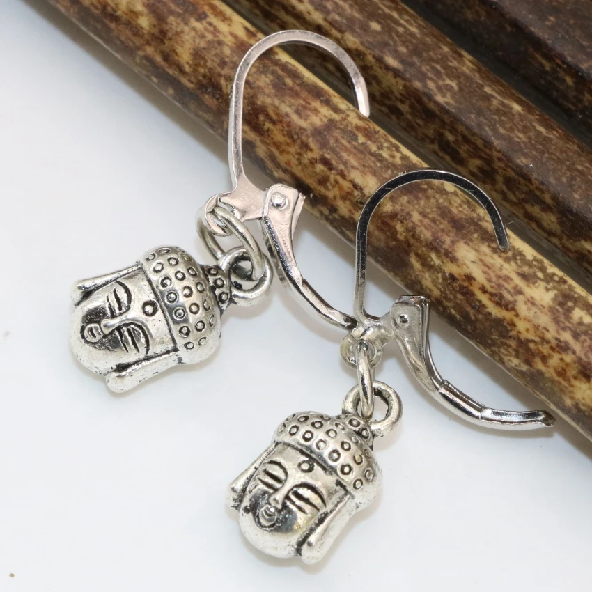 Vintage style plated drop earring lucky buddha shape 8*10mm dangle earrings for women gifts jewelry B2674 | Украшения и