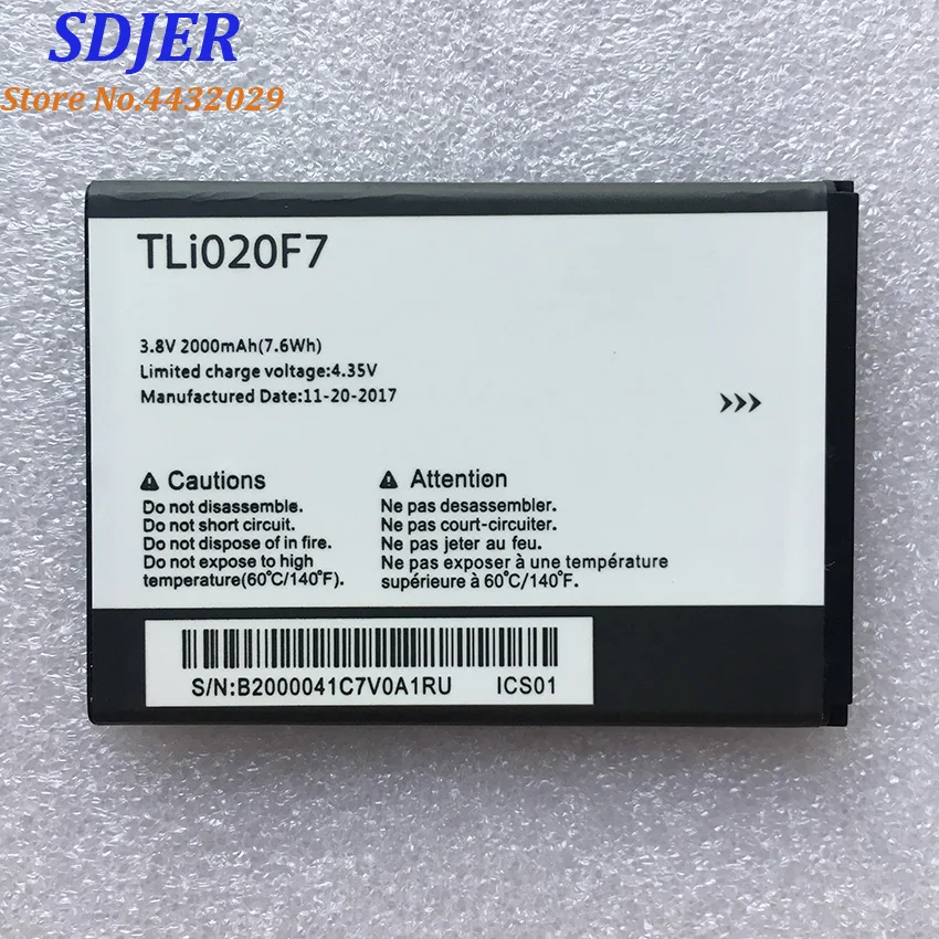 TLI020F7 Батарея для Alcatel PIXI 4 5045D Pop 2 5042D C7 7040 7040D 7041 7041D J720 J720T J726T J726T-so2 аккумулятор 2000