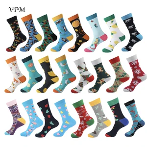 Носки мужские хлопковые, в стиле Харадзюку, с фруктами