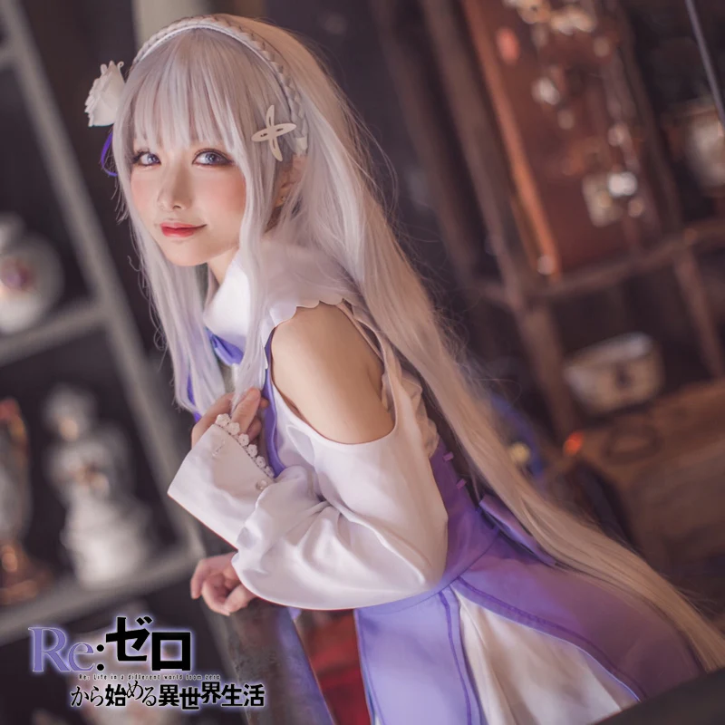 Аниме! Re: Life in a different world of zero Memory Snow Emiria новый костюм милое платье униформа косплей
