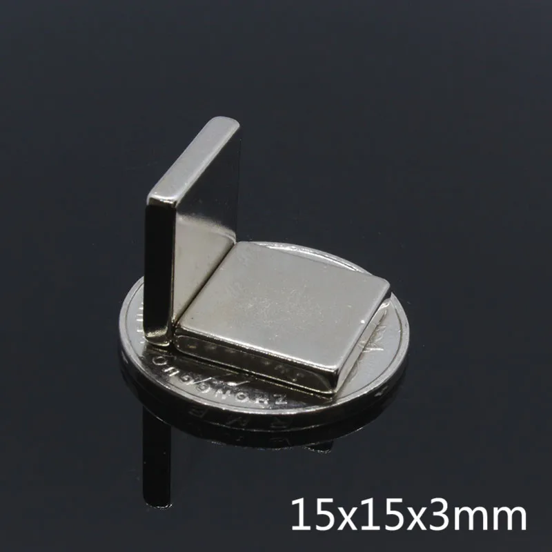 5 шт./лот 15x15x3 мм сверхпрочный блок кубовидные неодимовые магниты N35 NdFeB 15*15*3