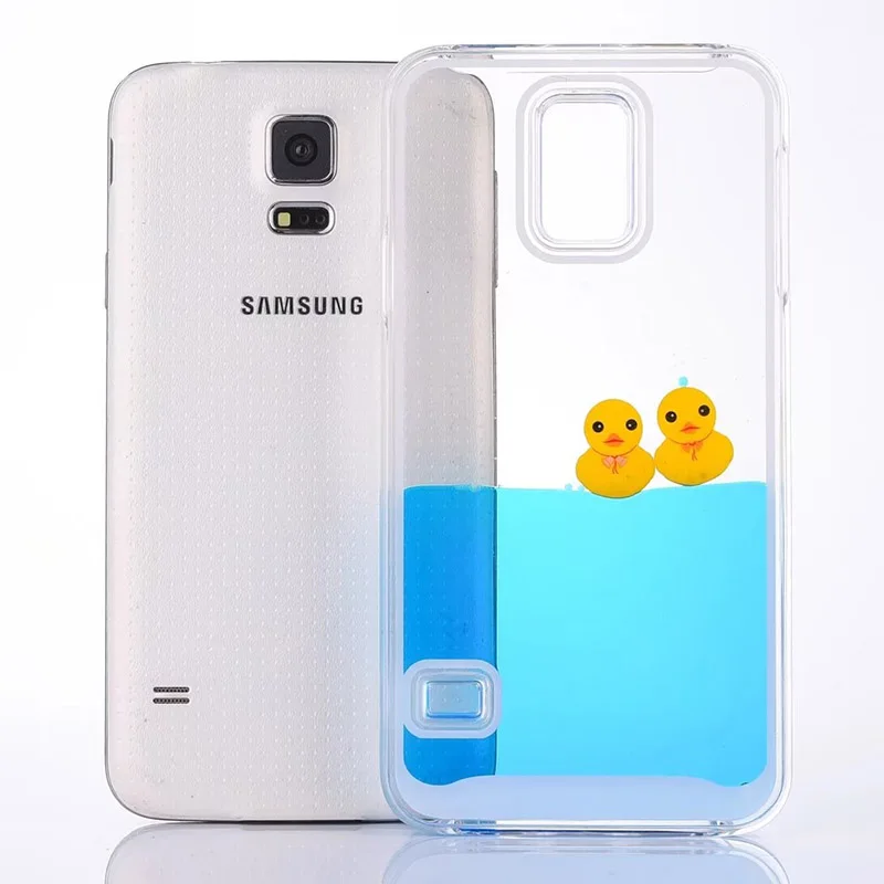 Vonada/милый чехол для samsung Galaxy S5, уникальный плавучий плавательный жидкий резиновый утиный синий водный ПК Жесткий Чехол для телефона, чехол