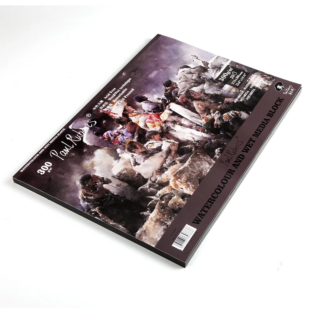 

Paul Rubes Professional Watercolor Paper 20 Sheets Hand Painted 300gsm Watercolor Book for Artist Student Supplies