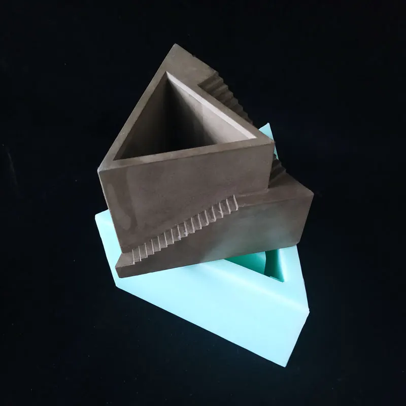 Geometric Penholder Plaster Molds Succulent Plants Flowerpot Concrete Silicone Mold Cement Clay Craft Mould For Desk Decor