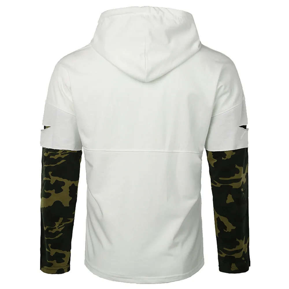 

Men's Casual Autumn Winter Tops Solid Long Sleeve Hooded Pullover Sweatershirt #4O05 #F