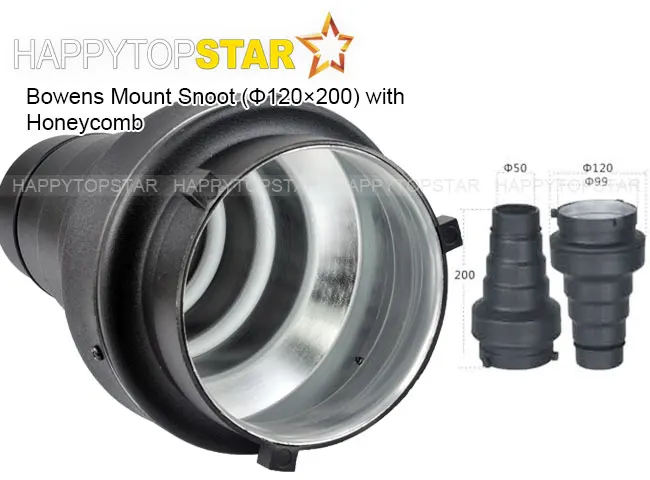 Алюминиевый конический тубус 120X200 с Сотами для студийного стробоскопа Bowens Bowen Mount