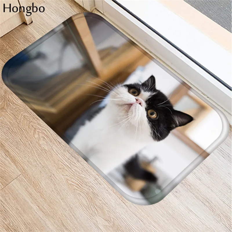 Hongbo Kawaii Добро пожаловать, коврики для ванной комнаты с изображением кота, кухонные коврики, коврики для гостиной, противоскользящие