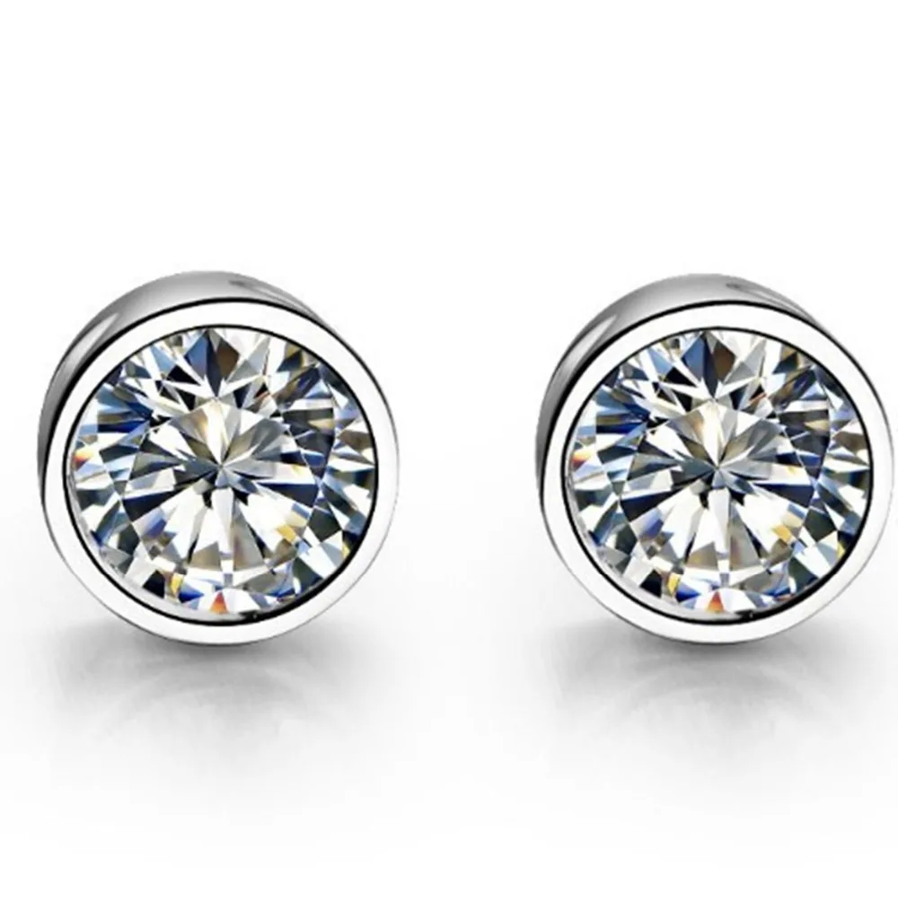 

0.5CT/Piece Solid 14K White Gold AU585 Brilliant Real Moissanite Engagement Earrings Stud Jewelry Gift for Bridal Beautiful Box