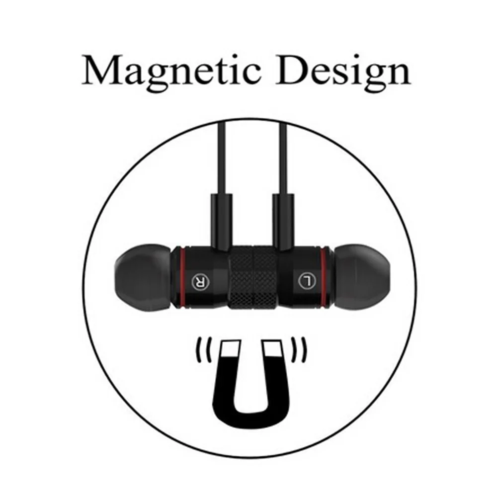 Bluetooth Наушники V4.1 Беспроводной Вкладыши Шумоподавление Магнит С Микрофоном
