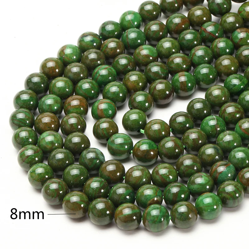 wholesale 8mm green Loose beads round natural stone Fashion men's bracelet accessories Men's bangle | Украшения и