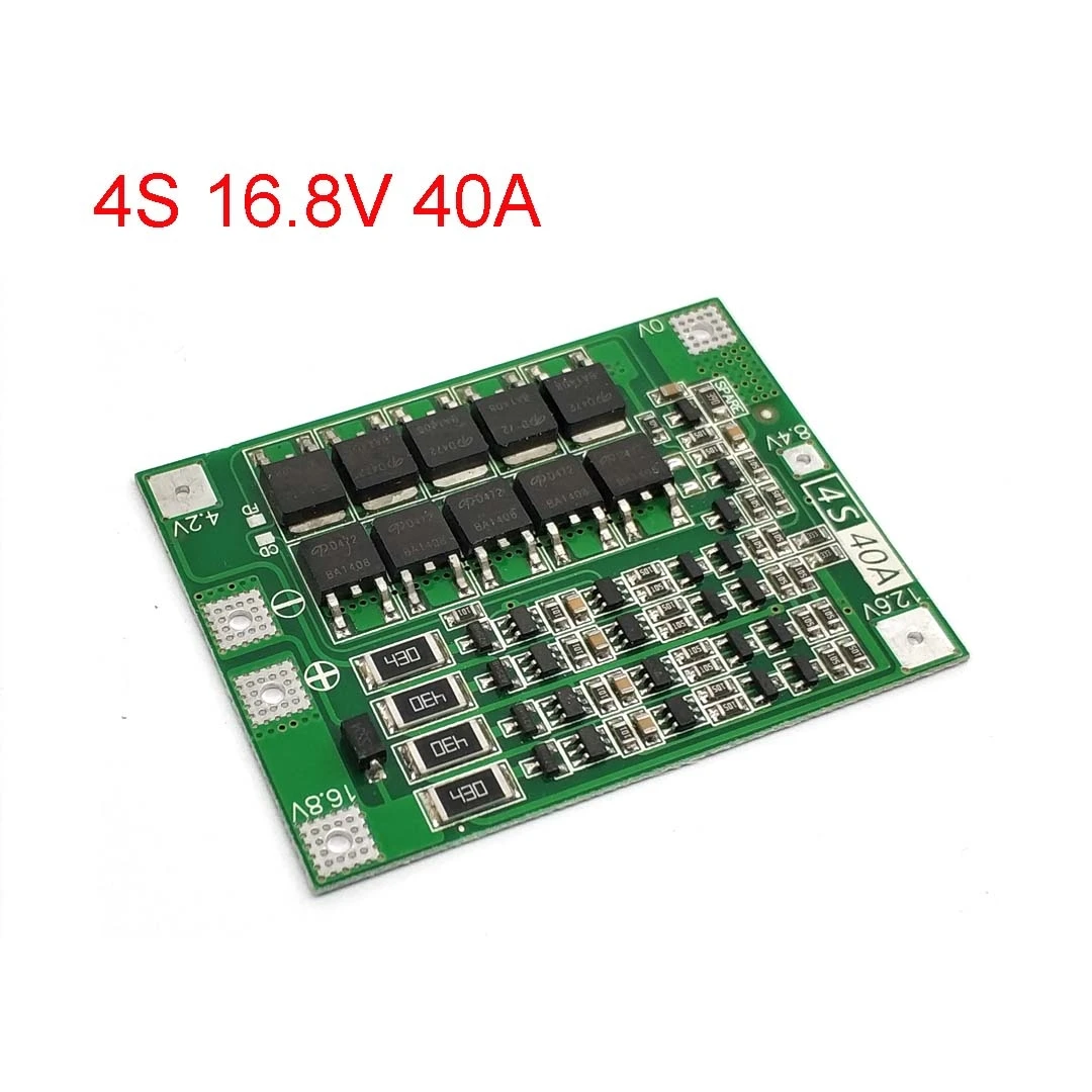 4S 40A литий-ионный аккумулятор 18650 зарядное устройство PCB плата защиты BMS с балансом для бурильного двигателя 14,8 в 16,8 в(сбалансированная версия