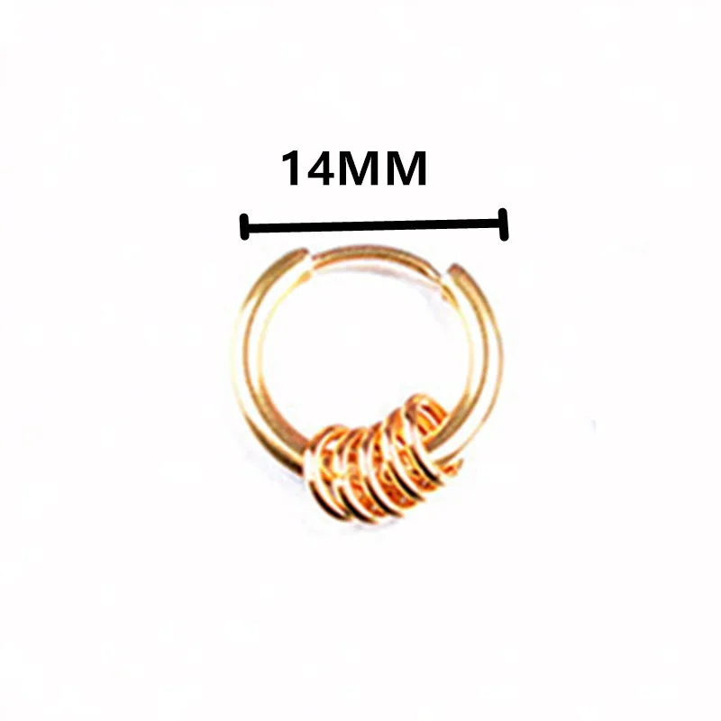 14MM KPOP DNA корейские V мужские круглые титановые стальные серьги мужские ювелирные аксессуары хипстер в стиле рок панк круглые серьги для мужчин - Окраска металла: 14MM
