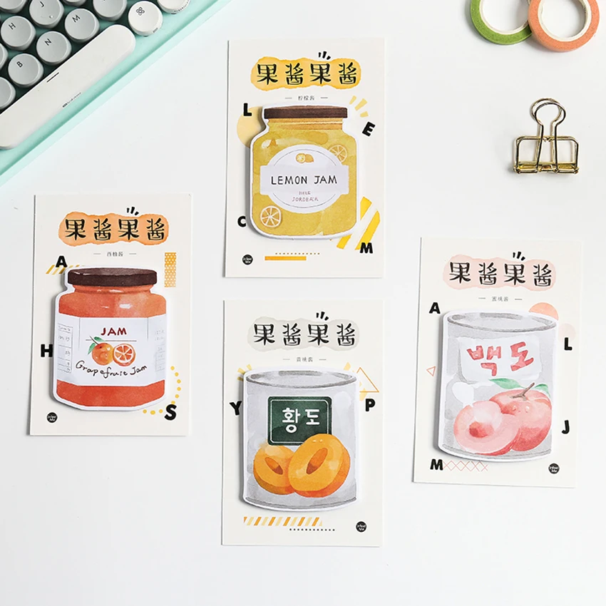 

Kawaii Jam Series Memo Pad 30 Sheet Sticker DIY Scrapbooking Decor Novelty Notepad Stationery Office Leave Message Supplies