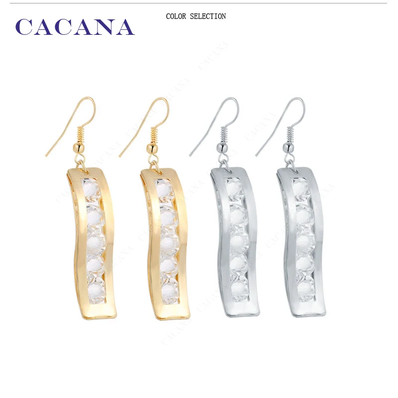CACANA длинные висячие серьги для женщин 5 прозрачный S CZ высокое качество бижутерия