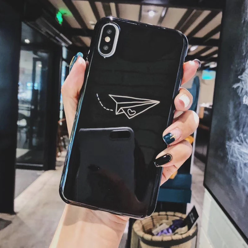 Lovely Cute Cartoon Airplane Phone Case For Huawei P20 pro lite on Honor 9 10 V10 Play Glossy Soft TPU Cover |