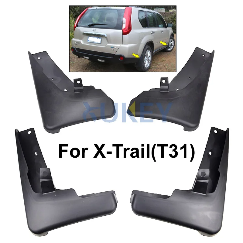 Комплект литой автомобиль брызговики для Nissan X-Trail T31 2008-2013 Xtrail брызговики брызговик крыло брызговиков 2009 2010 2011 2012