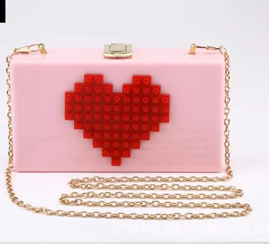 Женская акриловая сумка клатч в форме красного сердца|clutch for pocket bike|handbag newhandbag reviews
