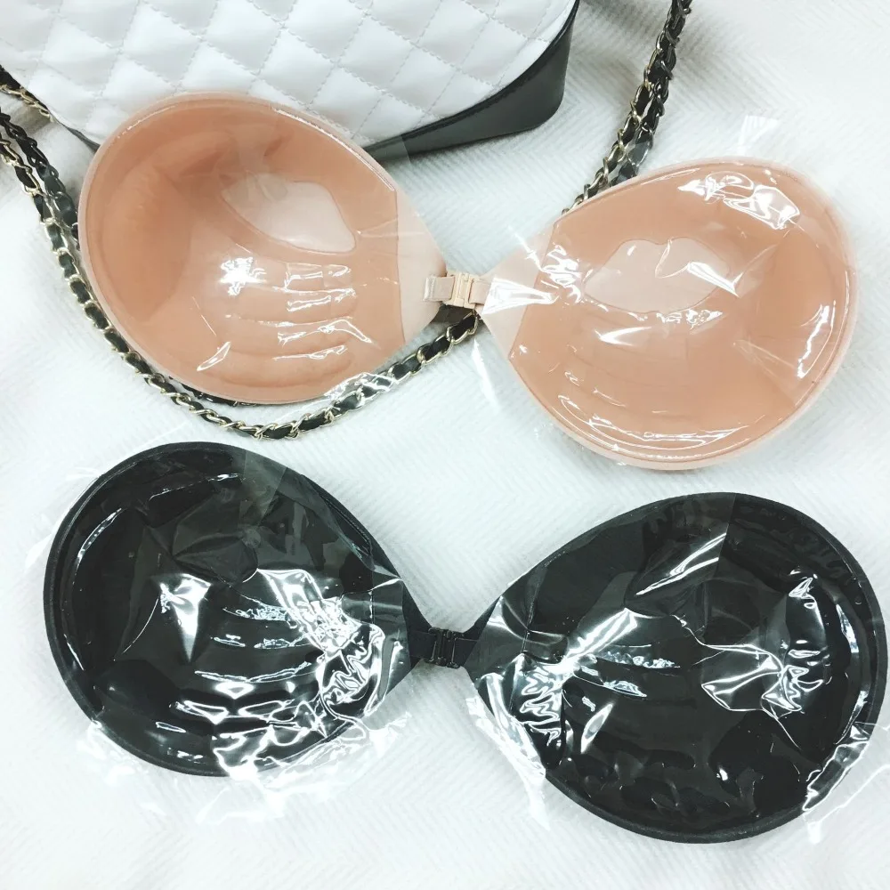 

Women Self Adhesive Strapless bra Bandage Blackless Sticky Silicone Lips Print Push Up bras for women